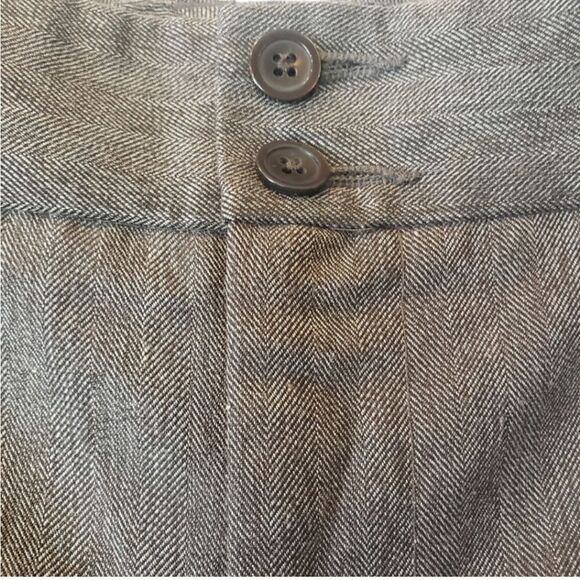 G.H. BASS & Company Wide Leg Herringbone  Trousers Brown 8 - Picture 3 of 8